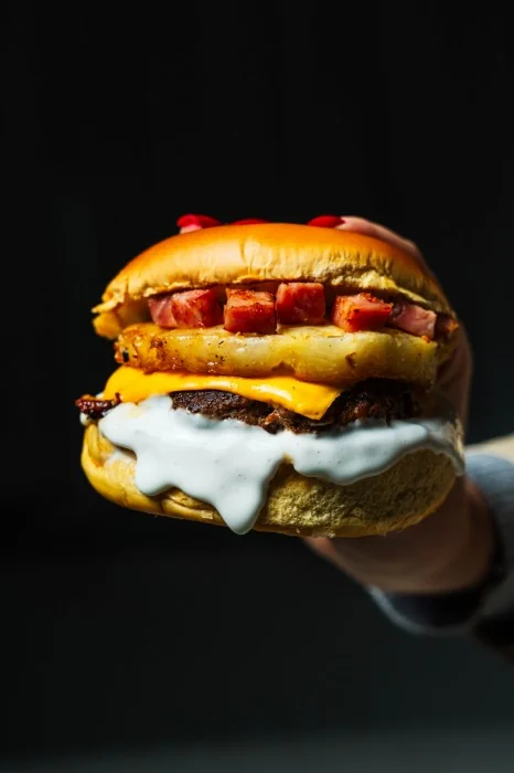 Gargalhada, fotografia real do burger artesanal